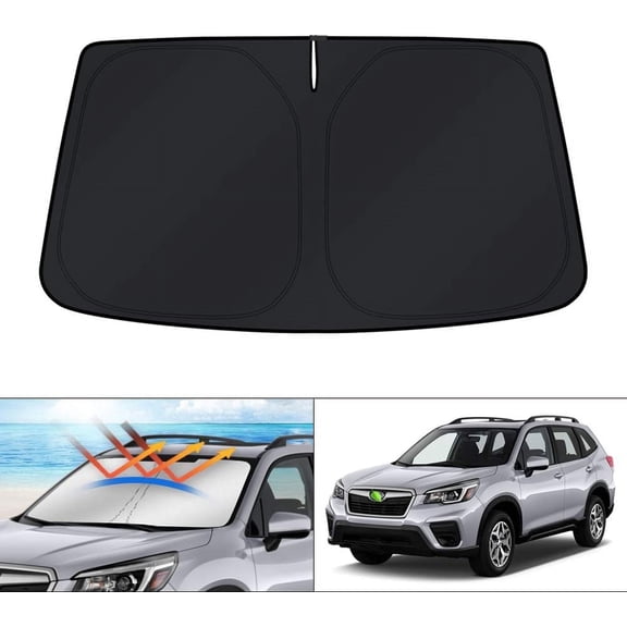 Canvcle Windshield Sun Shade for 2019-2024 2025 Subaru Forester Accessories, Custom Fit SUV Car Front Sunshade Window Sun Visor Protector Foldable Blocks UV Rays Keep Your Car Cooler