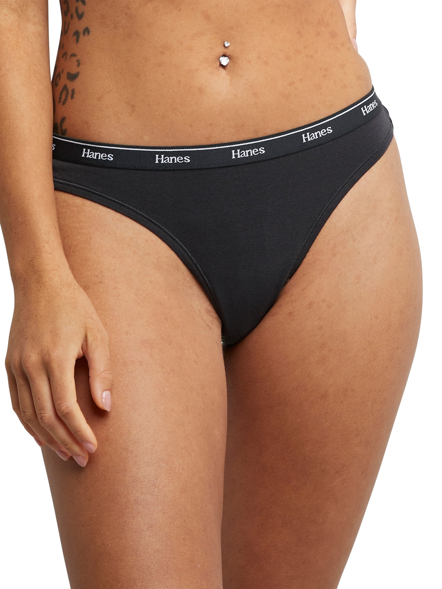 Hanes Originals Women's Thong Underwear, Breathable Cotton