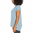 thumbnail image 2 of BANANA REPUBLIC Womens V-neck Roll Sleeve Tee,Blue,X-Small, 2 of 3