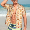 thumbnail image 5 of Lsque Fall Leaves pattern Hawaiian Shirt for Men, Unisex Summer Beach Casual Short Sleeve Button Down Shirts-Small, 5 of 9