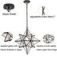 thumbnail image 6 of Moravian Star Pendant Lights Industrial Black Seeded Glass Shade Hanging Light, 6 of 6