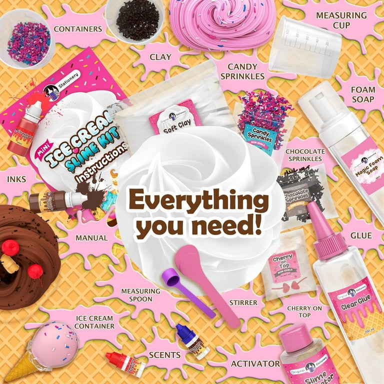 Original Stationery Kit De Slime Helado Con Chispas – Regalo De Cumpleaños Para Niñas