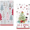 thumbnail image 1 of JOOCAR Christmas Kitchen Towel, Christmas Tree Snowman Let It Snow Red Snowflake Christmas Towel for Home Kitchen Festive Decoration Housewarming Gift Towel Set of 2, 1 of 5