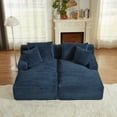 thumbnail image 4 of LUCKHAO Oversized 79" Chaise Lounge Chair, Boneless Cloud Couch Sleeper with 3 Pillows, Ergonomic Design, No Assembly Required, Corduroy LoveseatK,Blue, 4 of 7