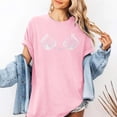 thumbnail image 2 of Wang6 Womens Plus Size Short Sleeve Tshirts Casual Seashell Printed Graphic Tees Summer Crew Neck Loose Fit Tops Pink XL, 2 of 4