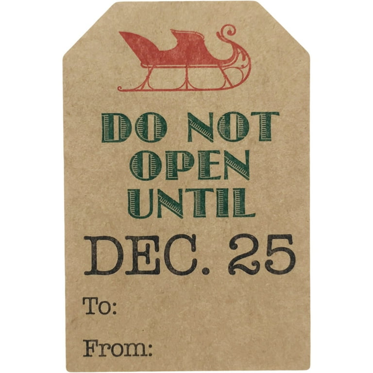 Do Not Open Until Christmas Adhesive Gift Tags | 2″ x 3″ - Qty 25 - Walmart.com for Free Printable Do Not Open Until Christmas Tags