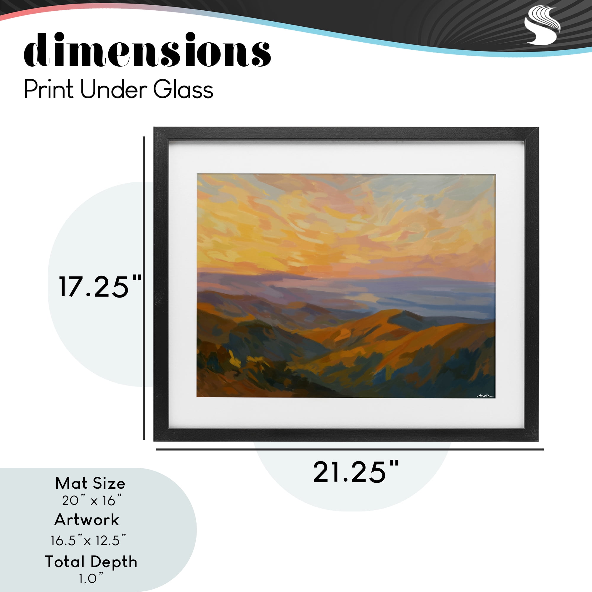 Stupell Industries California Sunset Landscape Black Framed Print Under Glass, design by Amelia Noyes