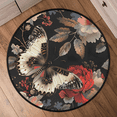 thumbnail image 6 of CURLYOOT Flower Butterfly 5.2ft Round Rug for Living Room, Large Washable Area Rug, Non Slip Floor Mat Indoor Rugs for Bedroom, Dining Room, Offices, Entryway, 6 of 7