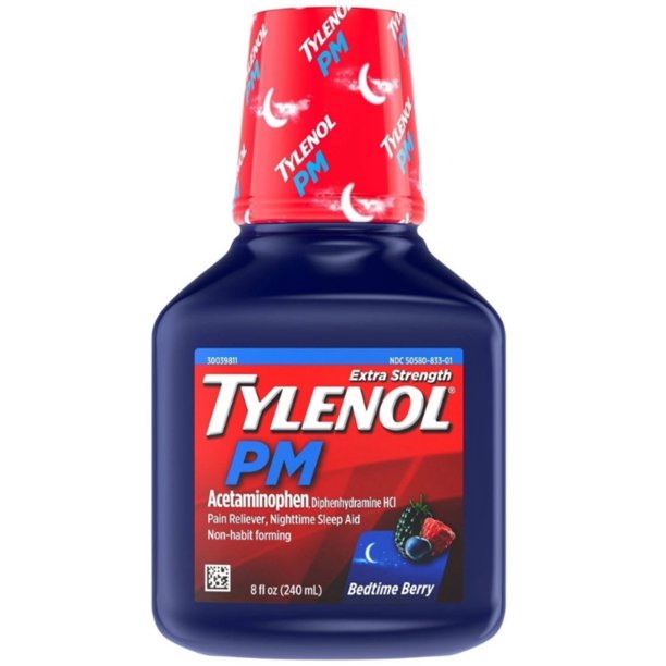 3 Pack Tylenol PM Extra Strength Pain Reliever & Sleep Aid Liquid