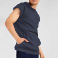 thumbnail image 2 of Chaleco sin mangas con capucha para hombre: camiseta deportiva de color liso, poliéster, entrenamiento físico, playa en verano, 2 of 4