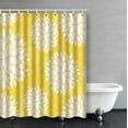 thumbnail image 1 of Cortina de Baño ABPHQTO Motivos Florales Amarillo Limón 160x180 cm, 1 of 4