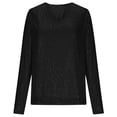 thumbnail image 2 of Long Sleeve Shirts for Women Glitter Sequin Top V Neck Casual Sparkle Blouse Night out Tops Party Clubwear, 2 of 3