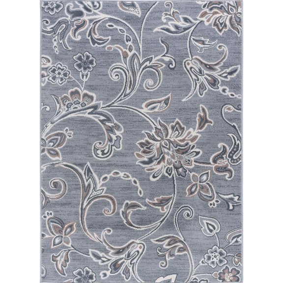 Tayse Madison Area Rug MDN3509 Transitional Gray Bulbs Curls 5' 3" x 7' 3" Oval