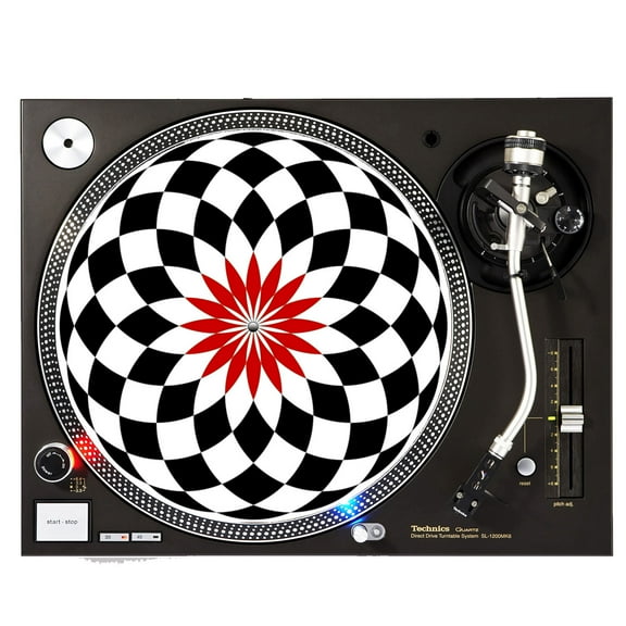 KuzmarK™ 12" DJ Turntable Slipmat - Black White Sphere