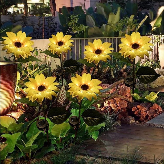 Solares De Girasol Para Jardín, Luces Led Solares Impermeables, Iluminación Decorativa Para Exteriores Para Patio, Césped, Jardín, Camino 44596 Luces Inevent HA046509-02