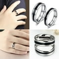 thumbnail image 3 of Huanledash Men Women Black Band Ring Titanium Stainless Steel Fashion Jewelry Lover Gift, 3 of 8