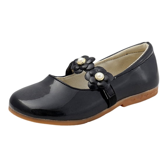 Staki Mary Jane Shoes Girls Dress Shoes Toddler Mary Jane Shoes Flats with Bow for Toddler/Little/Big Kids(Black,11.5 Little Kid)