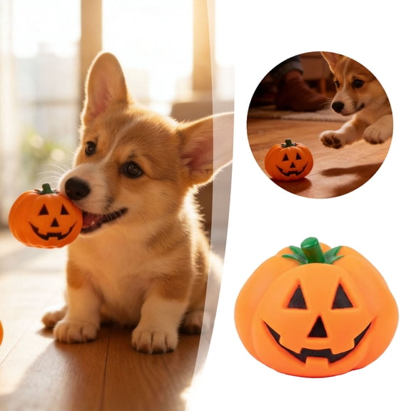 Ailezt Halloween Decor Cucumber Quieting Toy Halloween Pumpkin Toy Round Squealing Toy Sound Halloween Party Festival Home Decoration