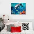 thumbnail image 4 of COMIO Yang Hongyu Blue Ocean Aquatic Animal Decoration Wall Art Underwater Coral Picture Canvas Print Room Wall Decoration, 4 of 4