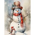 thumbnail image 1 of Pintura de diamante 5D DIY, taladro redondo completo, Kit de muñeco de nieve de Navidad, decoración del hogar, 30x40cm, 1 of 9