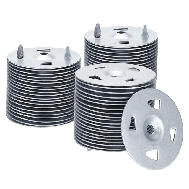 Unique Bargains 41mm Insulation Washers, 150pcs Metal Insulation Washers Perforated Washers Galvanized Steel for Foam Insulation Board