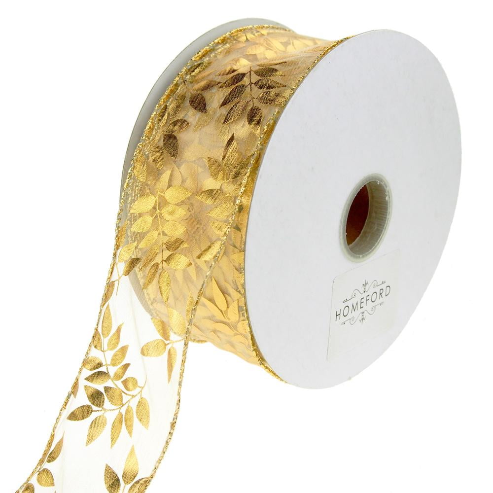 GOLD CHRISTMAS WIRE EDGED RIBBON 