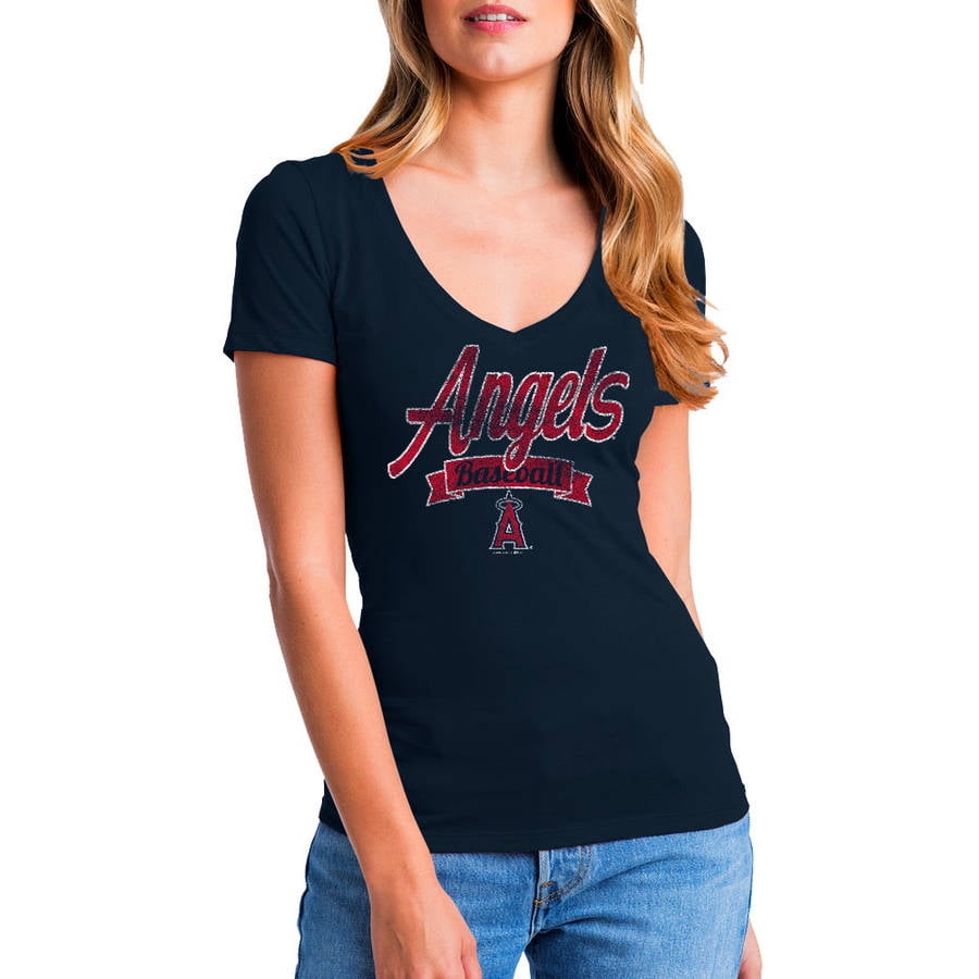 MLB Los Angeles Angels Women's Short Sleeve Team Color Graphic Tee
