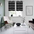 thumbnail image 3 of Black Boho Kitchen Curtains Window Panels, Vintage Ethnic Tribe Abstract Art Geometric Insulated Window Treatment Curtain, Grommet Curtains for Bedroom/Living Room/Bathroom, 2 Piece 27.5"Wx39"L, 3 of 8