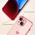 thumbnail image 2 of for iPhone 14 Case Love Heart Plating Electroplate Luxury Elegant Camera Protector Soft TPU Shockproof Protective Corner Back Cover Designed for iPhone 14 Case -Pink, 2 of 12
