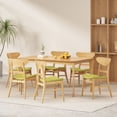 thumbnail image 2 of GDF Studio Atherton Wood and Fabric 7 Piece Dining Set, Natural Oak, Green Tea, 2 of 9
