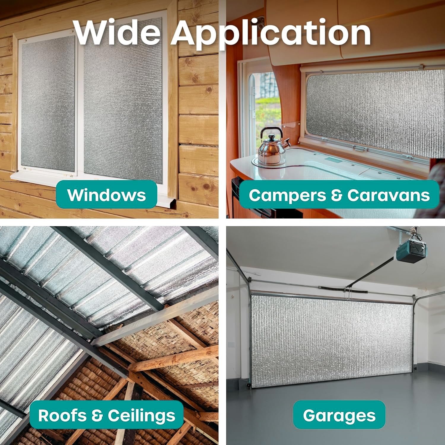 Reflective Window Insulation Foil, Double Side Aluminum Foil Bubble Insulation for Windows, RVs, Garages Door (0.6*6 M)