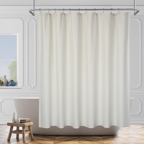 Waffle Weave Shower Curtain 72x72 – Hotel Quality Microfiber Curtain, Waterproof & Quick Dry, Machine Washable – Modern Bathroom Decor, Brown or White
