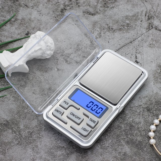 Báscula de bolsillo de precisión de 500 g x 0,01 g, báscula digital de gramos, báscula pequeña para hierbas, mini báscula de alimentos, báscula de joyería, báscula de onzas/granos, fácil de