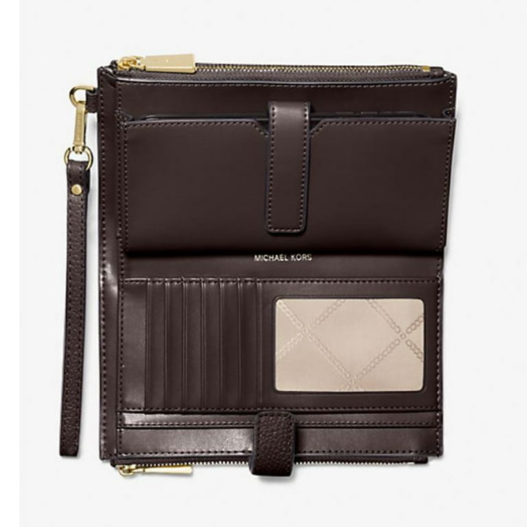Michael Kors Women's Jet Set Double Zip Wristlet, Chocolate, One