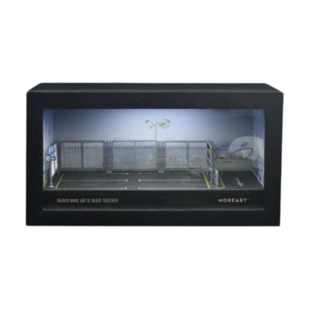 Molde de garaje para coche a escala 1:64 con vitrina LED para coche modelo Estilo a