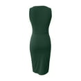 thumbnail image 4 of Vestido sexy de fiesta sin mangas con cuello en V, plisado y color liso para mujer, 4 of 4