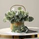 thumbnail image 2 of Zhuge 20 piezas de plantas verdes artificiales, 10 piezas de hojas de eucalipto ovaladas artificiales mixtas, tallos de semillas blancas y 10 piezas de decoración de plantas verdes, 2 of 5
