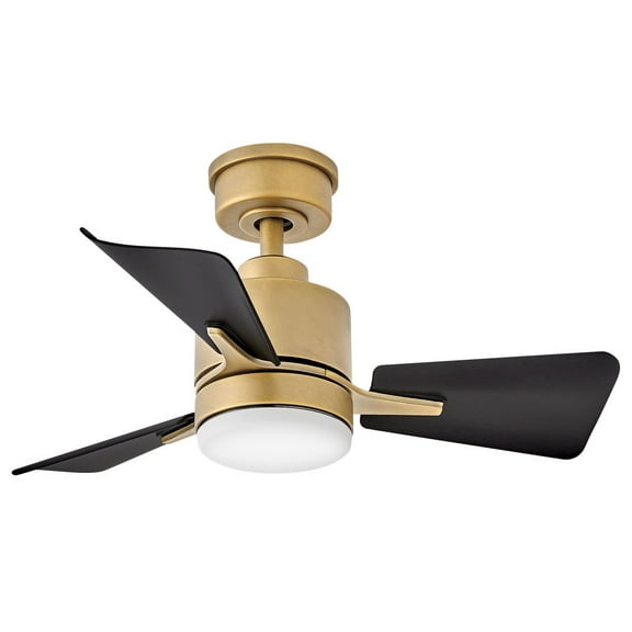 906030FHB-LDA Hinkley Lighting Atom - 3 Blade Dual Mount Ceiling Fan with Light Kit In Traditional Style-13.25 Inches Tall and 30 Inches Wide-Heritage