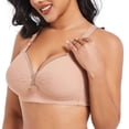 thumbnail image 4 of CYSFASHION 3 Pcs Push Up Bra for Women Bust Wireless Comfortable High Support Lounge Soft Shapermint Bra Light Pink, 4 of 9
