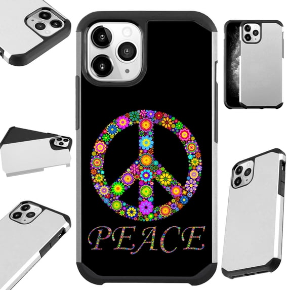 Compatible with iPhone 12 | iPhone 12 Pro Hybrid Fusion Guard Phone Case Cover (Peace Flower)
