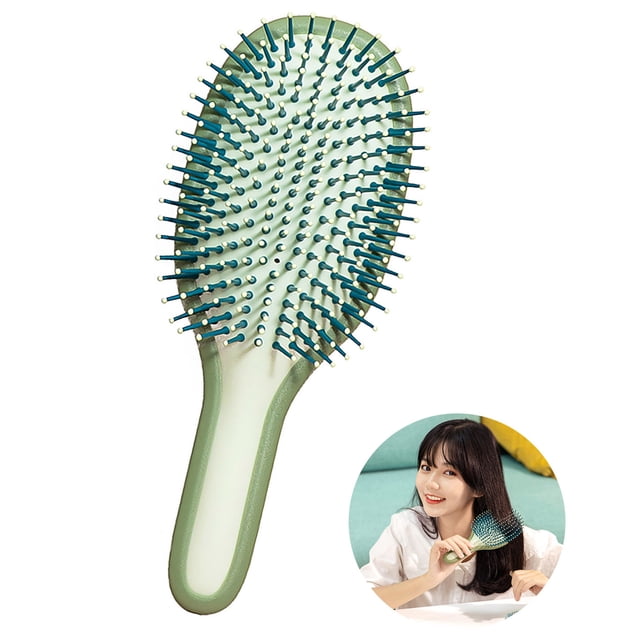 Peigne à Cheveux Universel Anti-Statique Coussin Gonflable Peigne à Cheveux Peigne Rond Massage du Cuir Chevelu avec Poignée Ergonomique Dents Rondes Tête pour Cheveux Femmes Maison