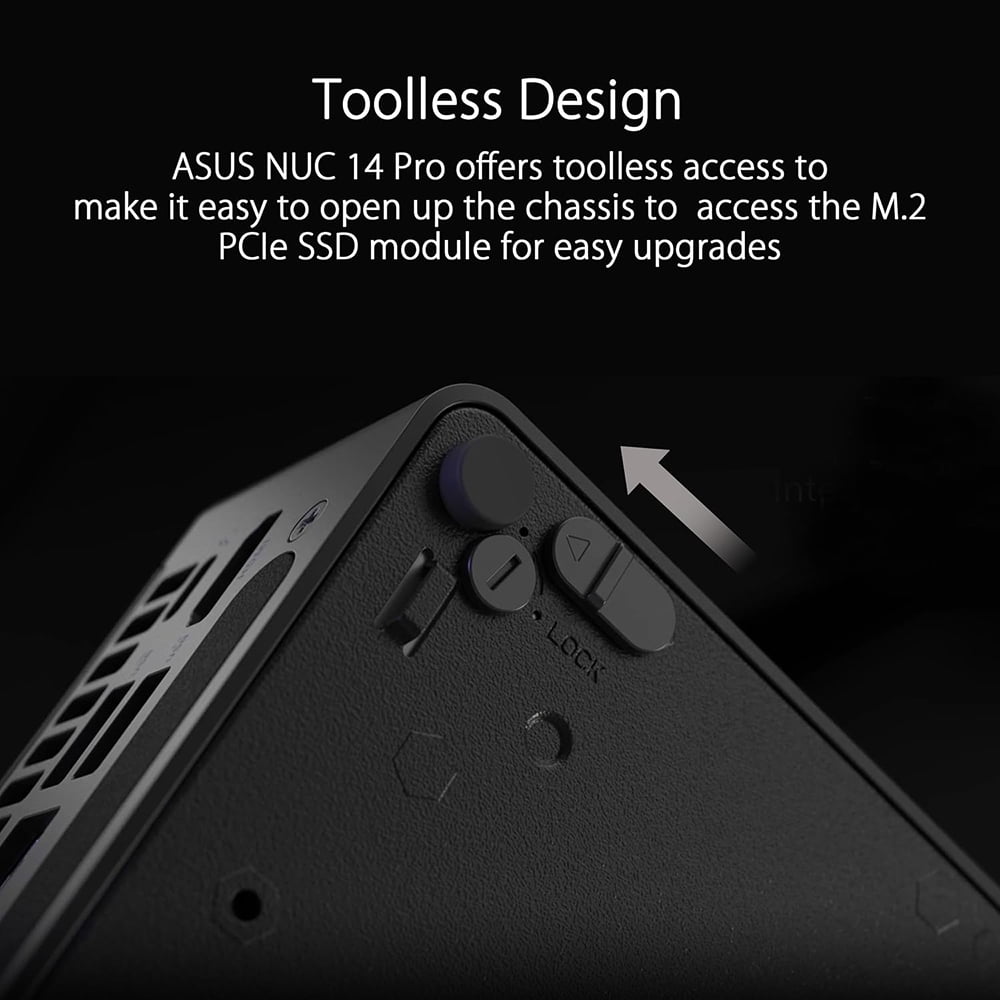 ASUS NUC14RVHi3 Barebone System - Mini PC - Socket BGA-1744, 90W