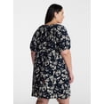 thumbnail image 3 of Terra & Sky Women’s Plus V-Neck Mini Dress, Sizes 0X-5X, 3 of 5