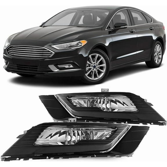 1 Pair Fog Lights Lamps Assembly Compatible with 2017-2018 Ford Fusion,OEM Replacement Fog Lamps,Clear Lens