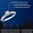 thumbnail image 2 of Gem Stone King 925 Silver and 10K Rose Gold White Created Sapphire Engagement Ring for Women | 0.25 Cttw | Round 4MM | Gemstone September Birthstone | Size 9, 2 of 6