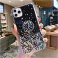 thumbnail image 6 of Compatible with Samsung Galaxy S21 FE 5g Case Clear Glitter Sparkle with Popsocket Phone Case for Samsung S21 FE Case Silicone Pink Shockproof Thin Cover (Green), 6 of 10