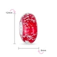thumbnail image 3 of Bling Jewelry Womens Red Bubble Murano Glass Charm Bead Sterling Silver Fits European Bracelet, 3 of 4