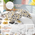 thumbnail image 3 of Botanical Flowers Bedding 3 Piece Duvet Cover Set Full Size, Farmhouse Yellow Gray Floral Plants Soft Microfiber Comforter Cover with Zipper Closure & Pillowcases, Wrinkle & FadeResistant Quilt Cover, 3 of 9