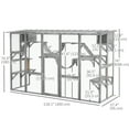 thumbnail image 3 of PawHut Large Outdoor Catio with Cat Condos, Platforms, Ladders, Grey, 3 of 10