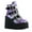 Purple, variant on Lovskoo 2024 Women's High Top Platform Wedges Heels Shoes Colorful with Three Buckle Fashion Shoes Multicolor
